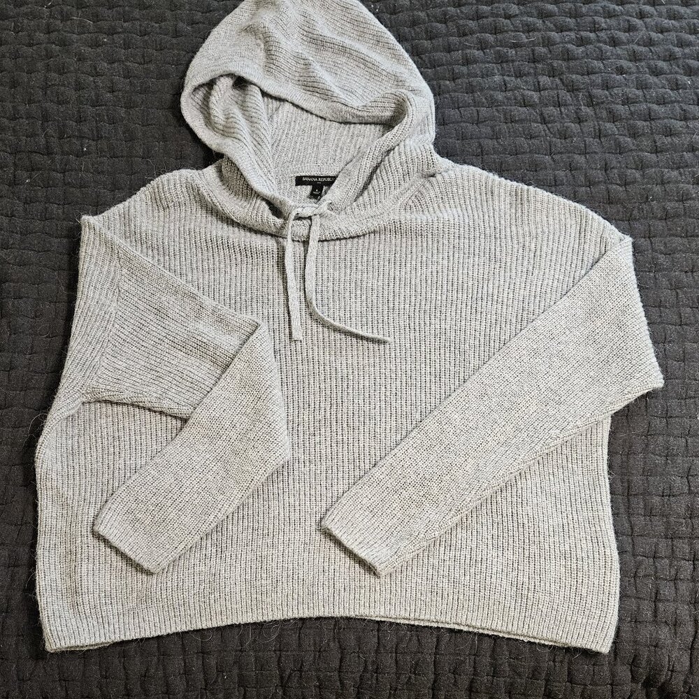 Banana Republic gray alpaca pullover hoodie women's L